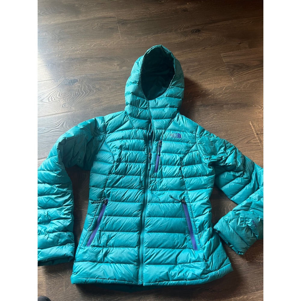 The North Face 800 Fill Down Hooded Puffer Jacket Teal Womens S Summit Series
